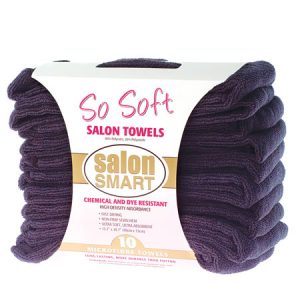 Salon Smart Sosoft Microfibre Towel Black 10pk